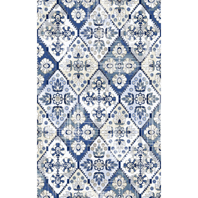 World Menagerie Crossan Tufted Performance Navy Rug Wayfair